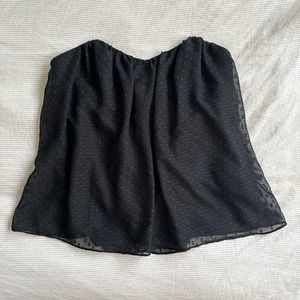 Kimichi Blue black flowy strapless top